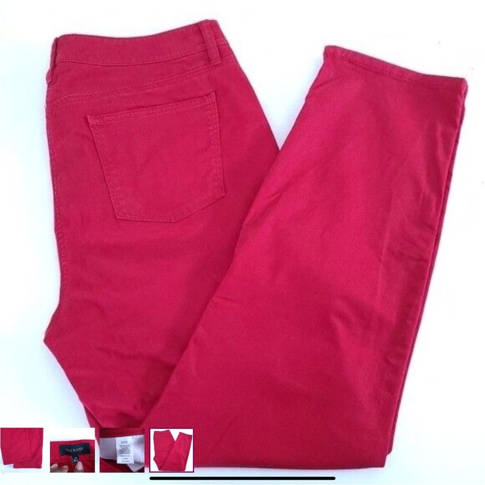 Talbots Womens Red Mid Rise Straight Jeans Size 14